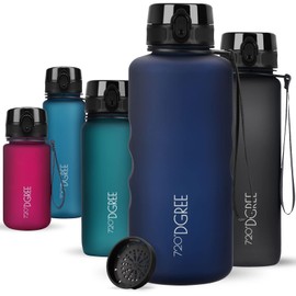 720°DGREE uberBottle Water Bottle, 2 L, softTouch with Sieve, BPA-Free, XXL Water Bottle for Gym, Workouts, Fitness, Sports, Outdoors, Large Sports Bottle Made of Tritan, Lightweight, Shockproof