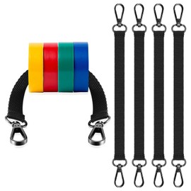 NICENEEDED 4 Pcs Electrical Tape Holder Strap, Black Tape Thong with Snap Hooks for Lanyard, Tool Backpack Trigger Snap Hook Holder Chain Electrical Tape Strap for Pouch Bag Tool Box Construction