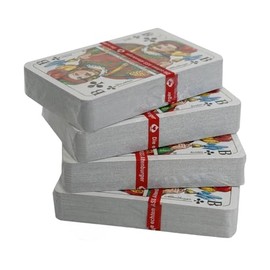 NORDIC SCHILLER NS Playing Cards Card Game Rummy Professional Quality for Rummy, Bridge, Canasta Poker or Skat, 55 Sheets Blue and Red (4 Decks (2 x Red, 2 x Blue)