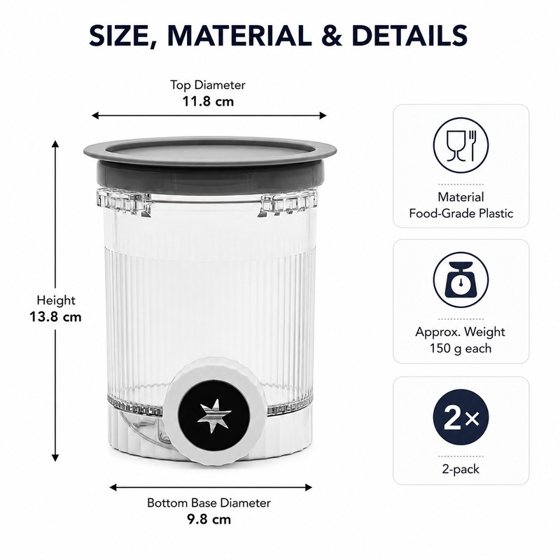 Replacement Pint Containers & Lids Compatible with Ninja Swirl CREAMi