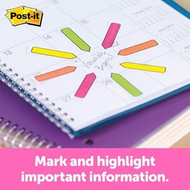 3M Post-it Arrow Flags, Assorted Bright Colors.47 in. Wide, 24/Dispenser, 4 Dispensers/Pack, (684-ARR4)