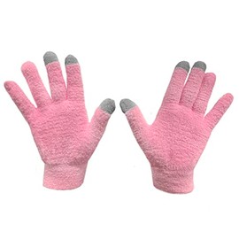 Eurow Guantes humectantes con infusión de aloe y dedos para pantalla táctil, duraderos y reutilizables, rosa, 1 par