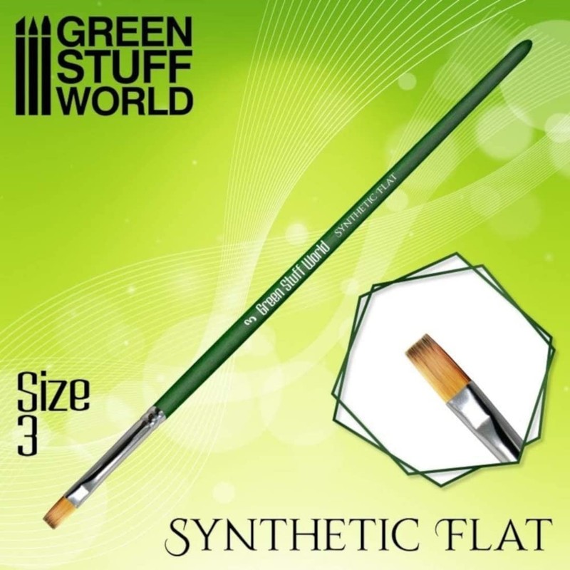 Green Stuff World GSWD-2457 Green Series Synthetic Hair Flat Brush,