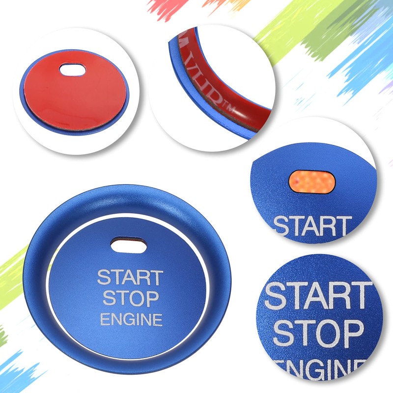 TOMALL Aluminum Engine Start Stop Push Button Cover Trim Compatible
