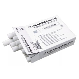 Sakura Solidified Paint Low Halogen Marker, WHITE (Box of 12) XSCLH-50