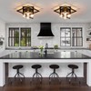 Semi Flush Mount Ceiling Light Fixture, 4 Light Industrial Ceiling
