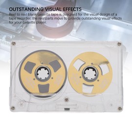 Blank Cassette Tape, 50 Minutes Sound Recording, Double-Sided Empty Tape, Reel to Reel Blank Audio Cassette Tape for Music Recording (Gold)
