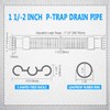 Cinsda Expandable 1-1/2 P-trap, Flexible Drain Pipe Fitting, Adjustable Sink