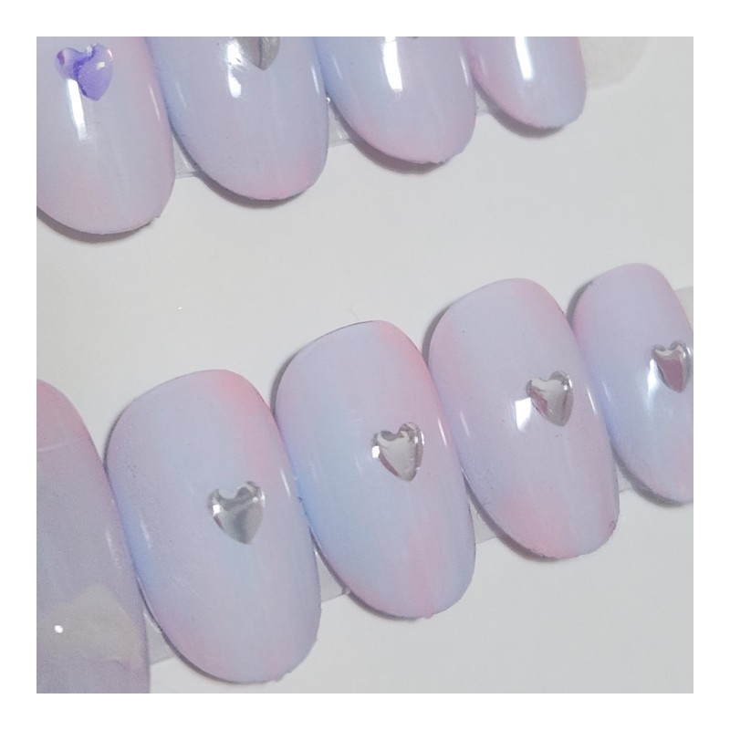 Love in the Clouds ☁️ Handmade Nail Tips - Coffin