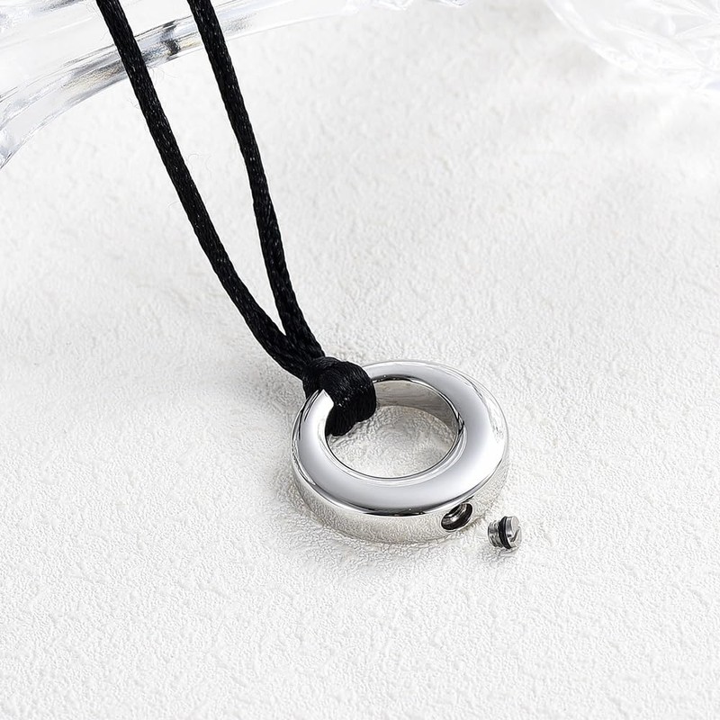 Ashes Pendant Necklace, Memorial Ashes/Hair Holder, Waterproof, Stainless Steel, Women's