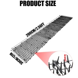 Voyzdx 30 * 200CM Alfombrillas De Miedo para Gatos, Jardín, Antigato, Tiras,Red Antigatos para Balcón,Puas Anti Gatos con 8 Clavos 8 Bridas para Cables,Estera Disuasoria para Gatos, Perros