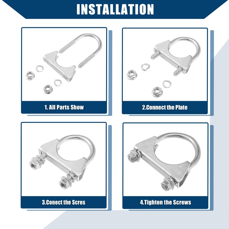 Hihaha Round U Bolt Muffler Exhaust Clamps for Car /