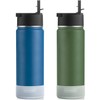 koodee 2 Pack Water Bottle 26 oz Stainless Steel Insulated