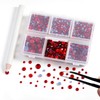 BEADSLAND Hotfix Rhinestones, 4000 PCS Light Red Rhinestones for Clothes