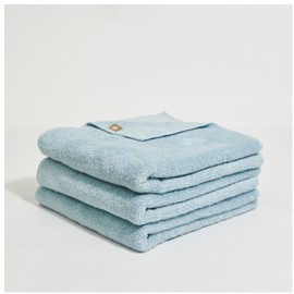 Like Cloud Mini Bath Towels, Fluffy, Set of 3, 20.0 x 3.9 inches (50 x 100 cm), Compact, 100% Cotton, Lightweight, Mint Blue