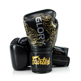 Fairtex Glory Kickboxing Gloves - Limited Edition (Black/Gold - BGVG3, 14 oz)