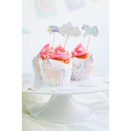 Folat 68303 Cupcake Deko-Set Unicorns & Rainbows-12-teilig, Mehrfarben
