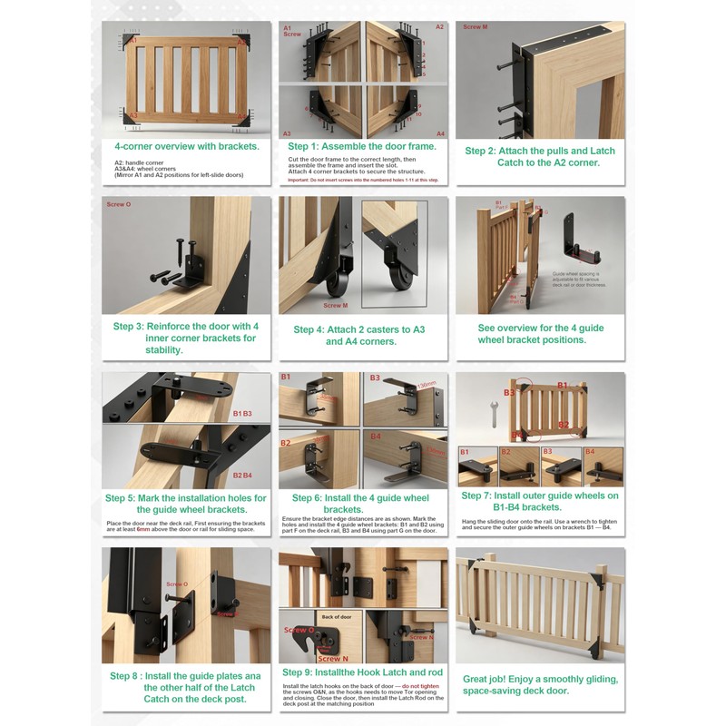 Wmebee Sliding Gate Kit,Heavy Duty Gate Hardware with Wheel, Anti