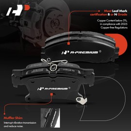 A-Premium Front and Rear Ceramic Disc Brake Pads Set Compatible with Select Chrysler Models - Pacifica 2017 2018 2019 2020, 8 Pcs