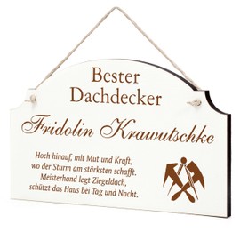 Dekolando Sign "Bester Dachdecker Beste Dachdeckerin Gift - Funny Gifts in 3 Sizes for Birthdays Christmas Easter Santa Claus - for Men Women Colleagues Employees