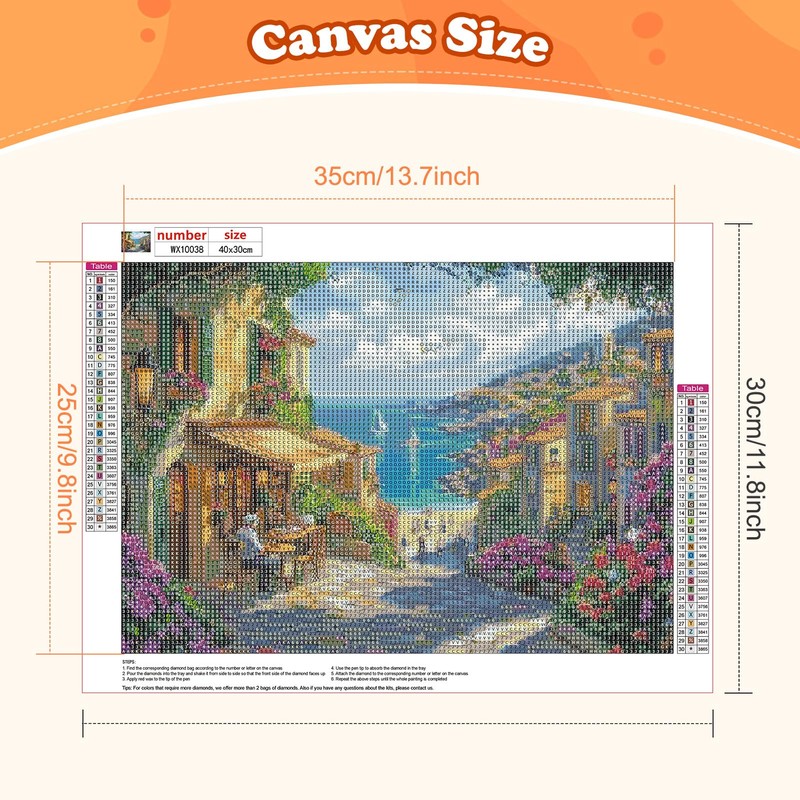 DAERLE 5D DIY Diamond Painting Seascape View, Diamond Painting Kits