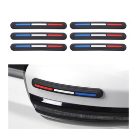 LKAHG Car Door Edge Guards, 6PCS Anti-Scratch Vehicle Side Door Protection Strips, Self-Adhesive Auto Rearview Bumper Trim Guard Sticker Accessories, Universal for SUV Pickup Truck (White/Red/Blue)