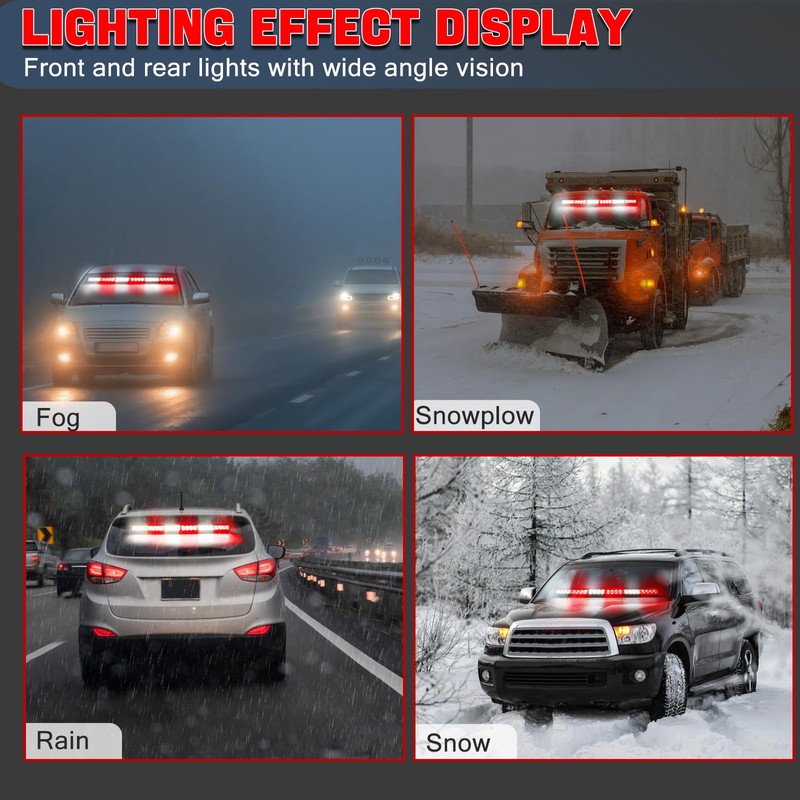 TeddyTT Emergency Strobe Firefighter Lights Bar Directional Traffic Advisor Warning