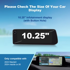 (2pcs) Coleya 2024 2025 CX-30 Screen Protector for Mazda CX-30 (2.5 Carbon Turbo/2.5 Turbo Premium/2.5 Turbo Premium Plus) 10.25-inch Touchscreen, 2025 2024 CX30 Accessories 10.25" (with Round Hole)