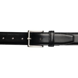Vince Camuto Belts Men| 35mm Black Belt with Edge Stitch Detailing and a Nickle Finish Belt Buckle | Genuine Leather Belt Tailored for Men | Smooth Leather Finish | Belt Size 36