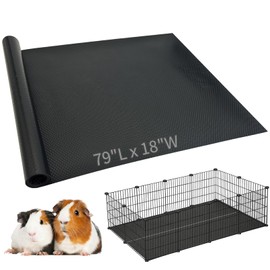 Hamiledyi Guinea Pig Cage Liner Reusable Guinea Pig Bedding Easily Cut to Suit Cage Washable & Anti Slip Guinea Pig Pee Pads for Small Animal Hamster Rat Rabbit Chinchillas-79 L x 18" W, Black