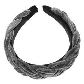 Beavorty Unique Lady's Braid Flannelette Headband Wide Grey Hair Accessory Fashion Headbands for Women Grey Hair Coverage Touch up
