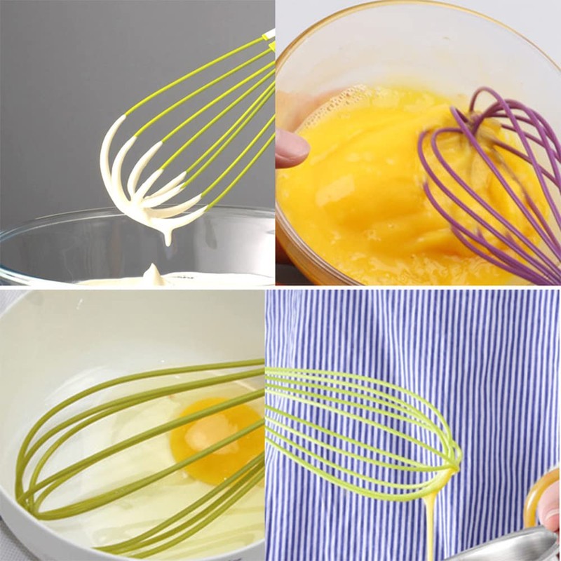 Whisk 29cm Flat Plastic Thick Wire Egg Frother Non-Stick Cookware