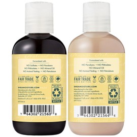 SheaMoisture Strengthen & Restore Shampoo & Conditioner, Travel-Size – Jamaican Black Castor Oil for Hair Repair & Frizz Control, 3.2 Oz Ea (2 Piece Set)