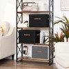 StorageWorks Fabric Storage Bins with Lid, Decorative Storage Boxes for