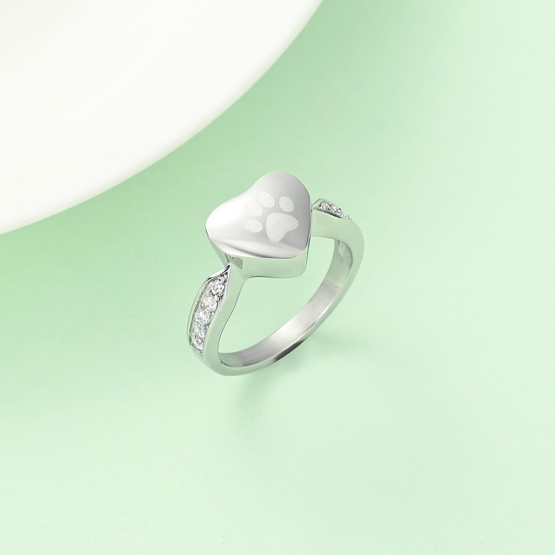 QGJNSGC Love Urn Ring Pet Dog Cat Ashes Memorial Keepsake