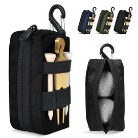 Golf ball box, ball bag with carabiner, easy to put in and not easy to fall off, suitable for both men and women, perfect for beginners. Lightweight and Practical Golf Bag Set - 1680D Nylon (Black)