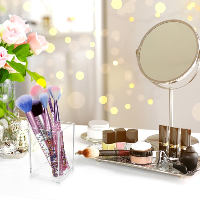 20 Pcs Acrylic Pencil Holder Clear Makeup Brush Holder Pen