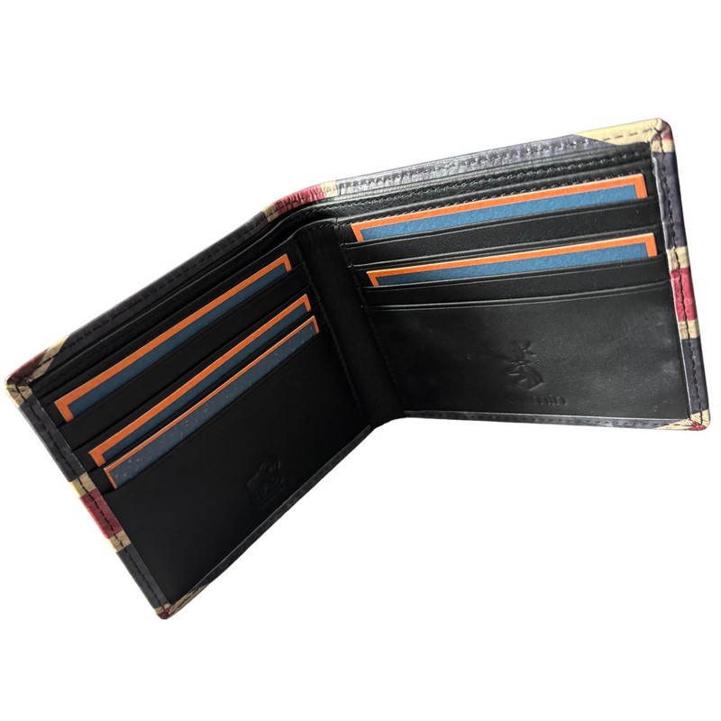Union Jack Leather Card Holder Wallet, 8 Card Slots, RFID