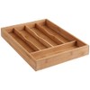 VITA PERFETTA Bamboo Cutlery Basket - Kitchen Drawer Organiser with