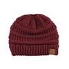 C.C BeanieTail - Gorro de punto trenzado suave y elástico