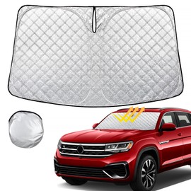 Rilsen - Parasol de parabrisas para Volkswagen VW Tiguan 2018-2023 2024 plegable para ventana frontal, protector de visera para protección solar con bloqueo de rayos UV, QD-1097