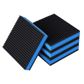 4 Pack Heavy Duty Anti Vibration Pads, 4" x 4" x 7/8" Ribbed Rubber Vibration Isolation Pads with EVA Center for Compressor, Air Conditioner, Washer, Dryer, Treadmill and Power Tools