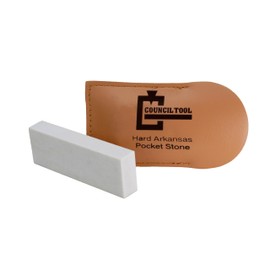 COUNCIL TOOL Pocket Sharpening Stone - 1000 Grit Sharpening Stone with Hard Grit & Leather Pouch, Made in the USA - 80-HD