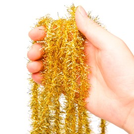 MFUOE 4 Rolls Christmas Plastic Tinsel Garland Multicoloured ShinyMetallic Garland Hanging Decoration for Christmas Wedding Home Party Supplies