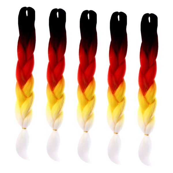 Healvian 5pcs Gradient Synthetic Braiding Hair Extensions for Daily Wear