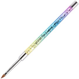 PANA 3D Kolinsky Nail Art Brush - Rainbow Glitter Handle, Size 4 - Acrylic Nail Art Sculpture Brush for Manicures Pedicure Salon Professional or Beginner