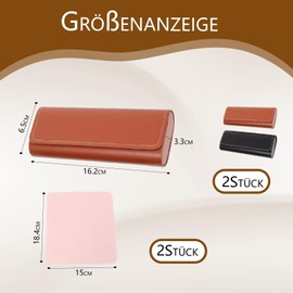 oooaooo Hard Glasses Case with Cleaning Cloth in Vintage Style for Most Glasses, Pack of 2