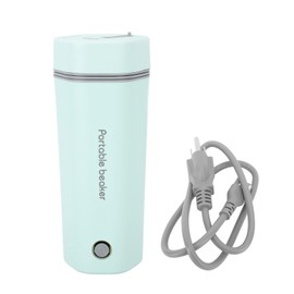 350ml Electric Water Bottle Automatic Power Off 304 Stainless Steel 300W Portable Travel Kettle for Tea Coffee US Plug 110V Light Green