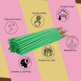 Bless-Lemon-Grass-Incense-Sticks 100%-Natural-Handmade-Hand-Dipped-Incense-Sticks Organic-Chemicals-Free For-Purification-Relaxation-Positivity-Yoga-Meditation The-Best-Woods-Scent (100 Sticks(150GM))
