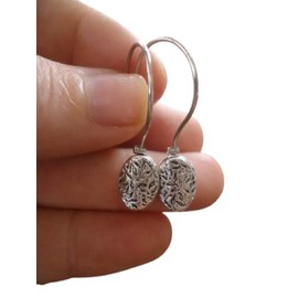 ♥ Floral thick disc ♥ Wonderful long hook earrings